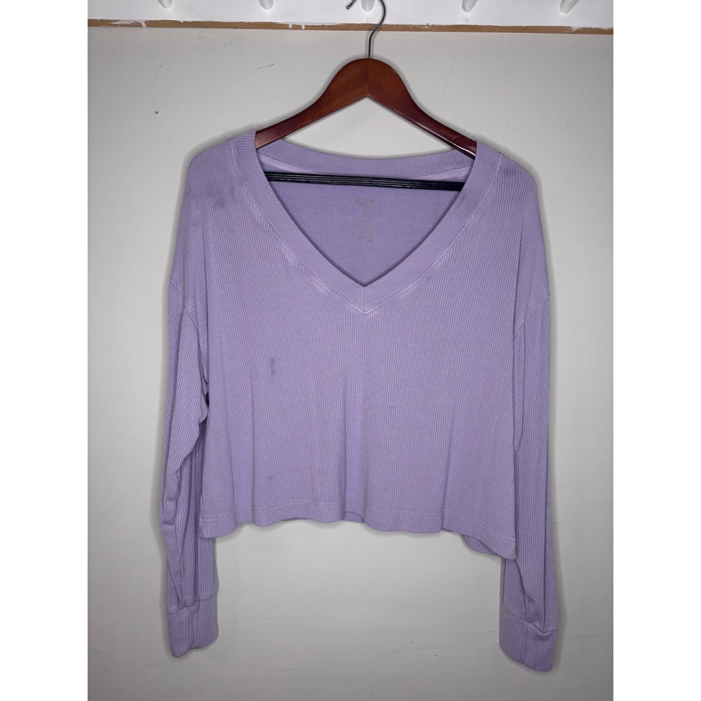 Kyte Baby Bamboo Ribbed Crop Top Lavender Purple Lounge Soft Girl M